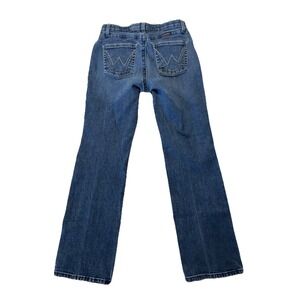 Wrangler Womens Q-Baby‎ Ultimate Riding Jeans Dark Wash Bootcut Denim Blue